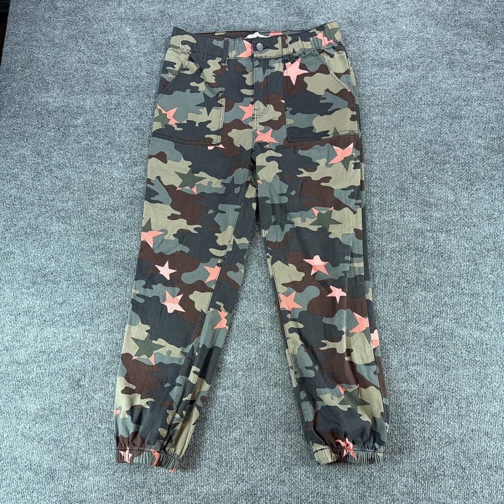 Y2K Tinseltown Camo Star Joggers Women Sz 7‎ Green Pink Utility Pants Streetwear